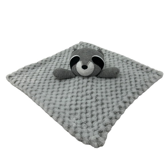 Gray Raccoon Security Blanket Lovey Waffle Weave INF Inc. #130369 - Picture 1 of 10